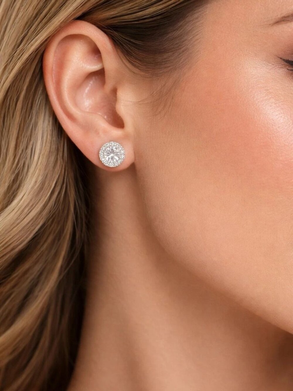 1.30 CTW CVD Lab Grown Diamond Stud Earrings 925 Sterling Silver